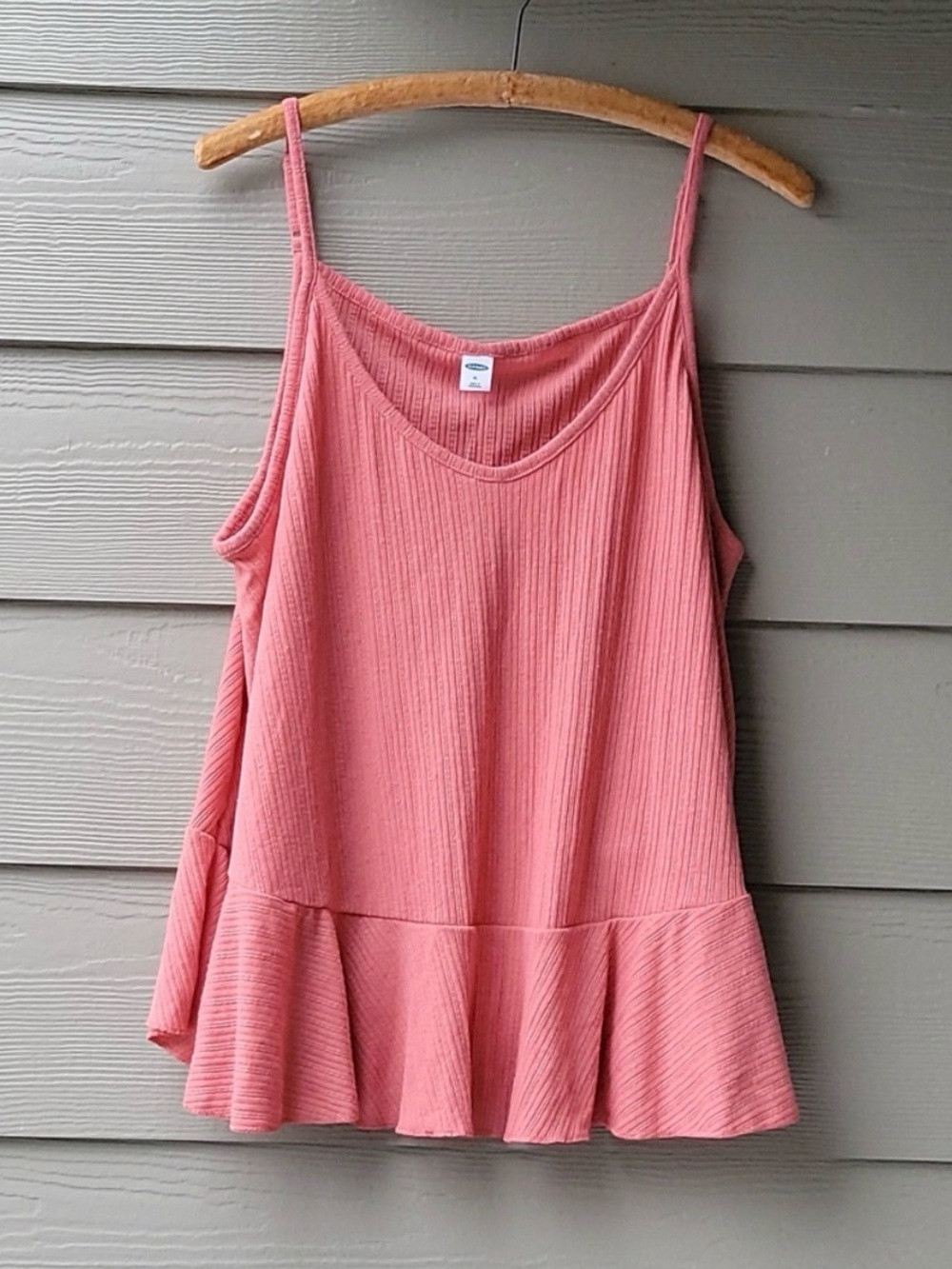 Old Navy Sleeveless Ruffle Hem / Swing Peplum Tank Top - Coral Pink 2xl